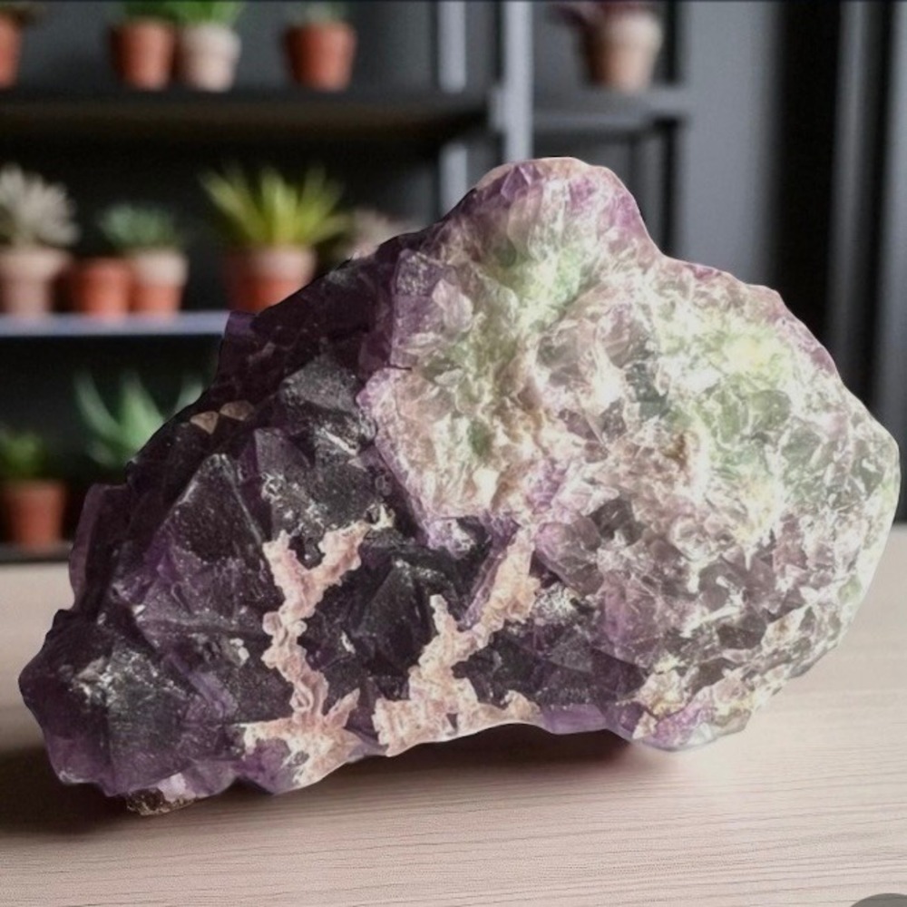 Iridescent Rainbow Fluorite Raw Crystal Specimen Healing Décor
